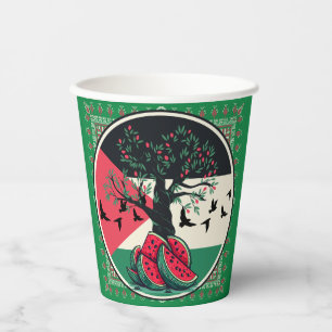 palestine culuture palestine watermelon, olive t paper cups
