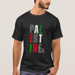 PALESTINE Distressed Bold T-Shirt – Flag Colors