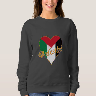 Palestine Flag فلسطين Arabic & English WordArt Sweatshirt
