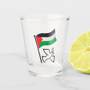 Palestine Flag فلسطين Peace Dove Free Palestine Shot Glass