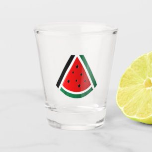 Palestine Flag فلسطين Peace Love Watermelon Flag Shot Glass