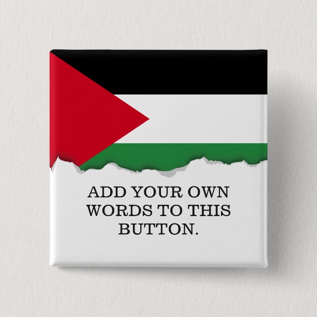 Palestine Flag 15 Cm Square Badge (Front)