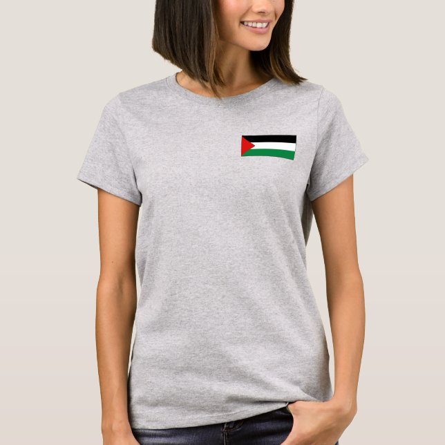 Palestine Flag and Map dk T-Shirt (Front)