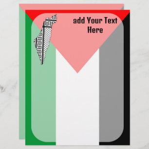  Palestine Flag and Map with Keffiyeg Pattern Custom Letterhead