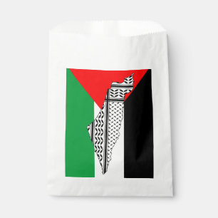 Palestine Flag and Map with Keffiyeg Pattern Favour Bags