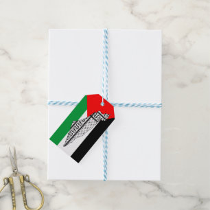 Palestine Flag and Map with Keffiyeg Pattern Gift Tags