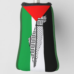 Palestine Flag and Map with Keffiyeg Pattern Golf Head Cover
