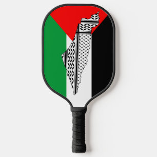 Palestine Flag and Map with Keffiyeg Pattern Pickleball Paddle