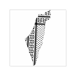 Palestine Flag and Map with Keffiyeg Pattern Self-inking Stamp