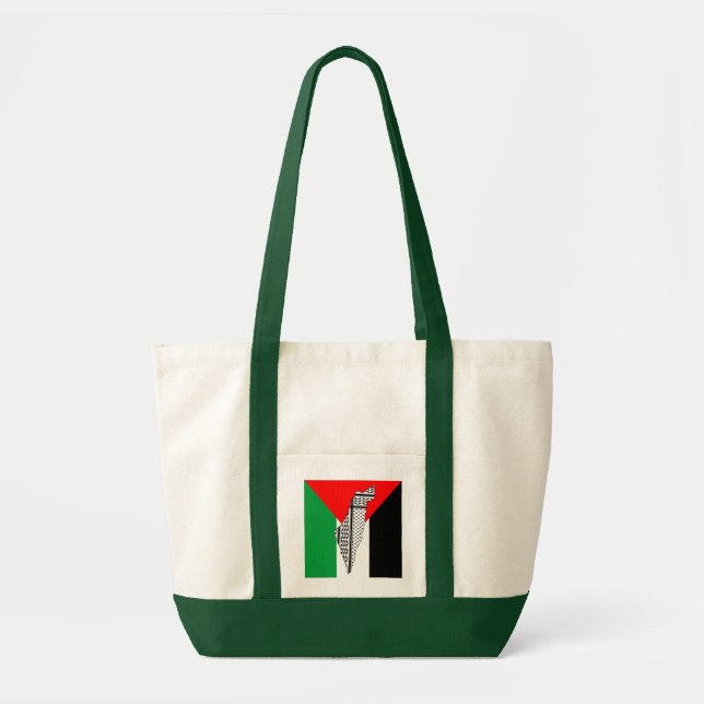 Palestine Flag and Map with Keffiyeg Pattern Tote Bag (Front)