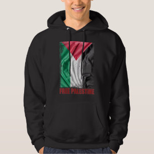 Palestine Flag Arabic Palestinian Distressed Free  Hoodie
