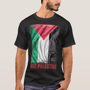 Palestine Flag Arabic Palestinian Distressed Free T-Shirt