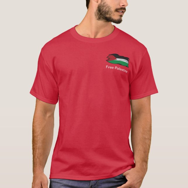Palestine Flag Brush Art - Free Palestine T-Shirt (Front)
