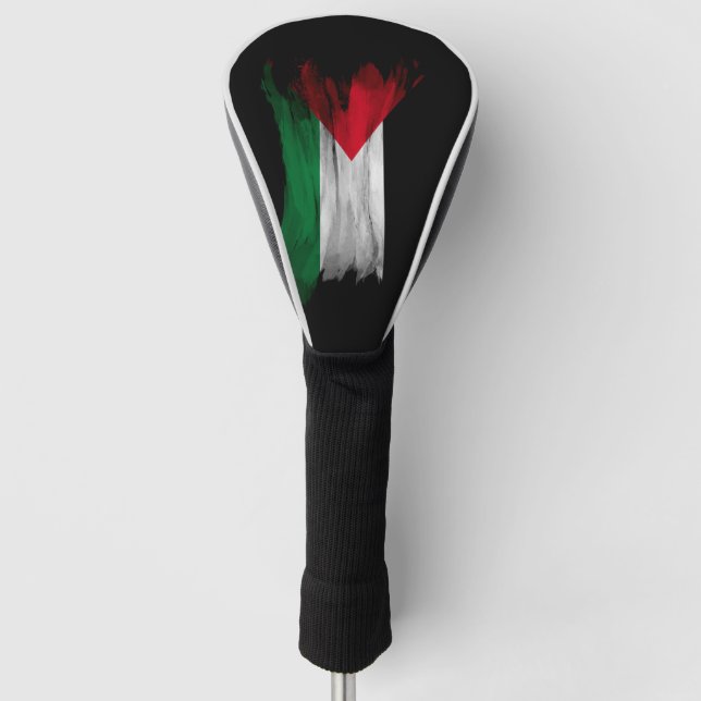 Palestine flag brush stroke, national flag golf head cover (Front)
