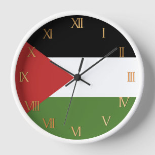 Palestine flag clock