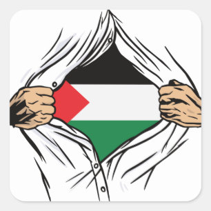 Palestine Flag for Palestinian Square Sticker