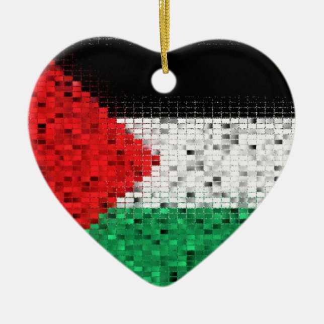 Palestine Flag glitter ornament (Front)