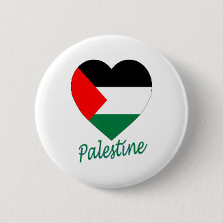 Palestine Flag Heart 6 Cm Round Badge