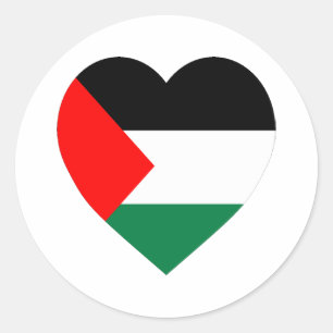 Palestine Flag Heart Classic Round Sticker