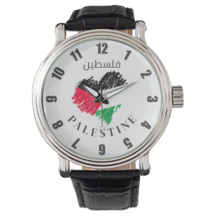 Palestine flag heart Palestinian Customised watch 