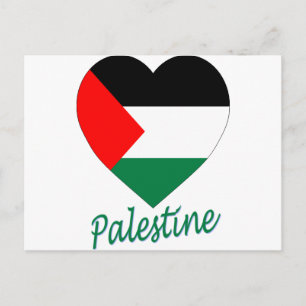 Palestine Flag Heart Postcard