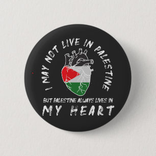 Palestine Flag Human Heart T-Shirt 6 Cm Round Badge