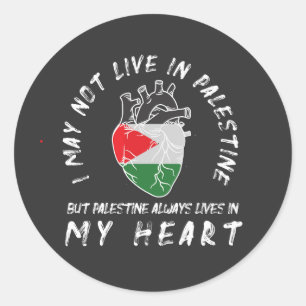 Palestine Flag Human Heart T-Shirt Classic Round Sticker