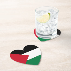 Palestine Flag Love Resilience Unity Solidarity  Paper Coaster