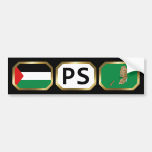 Palestine Flag Map Code Bumper Sticker