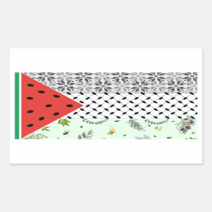 Palestine Flag Rectangular Sticker