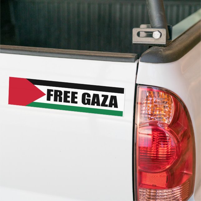 Palestine flag, Save Gaza, free Gaza Bumper Sticker (On Truck)
