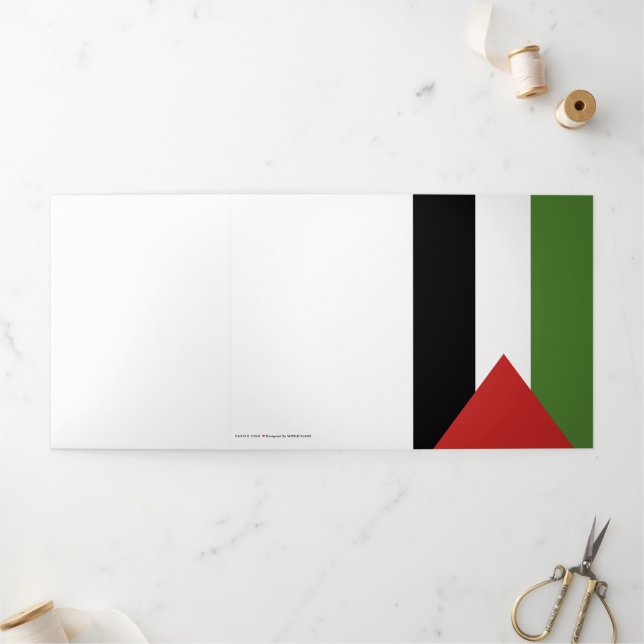 Palestine flag Tri-Fold card (Outside)