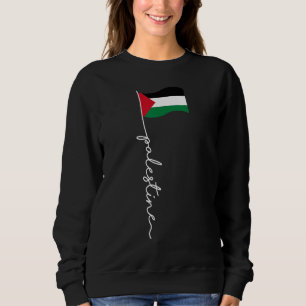 Palestine Flag With Palestine Name For Palestinian Sweatshirt