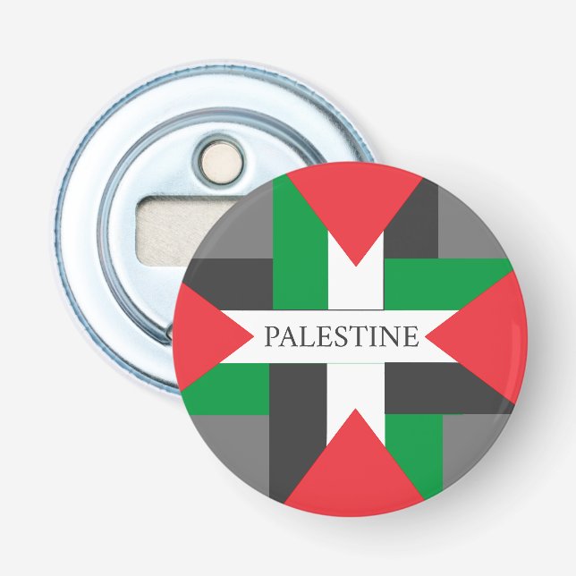Palestine Footballer sport Soccer Ball Bottle Opener (Front)