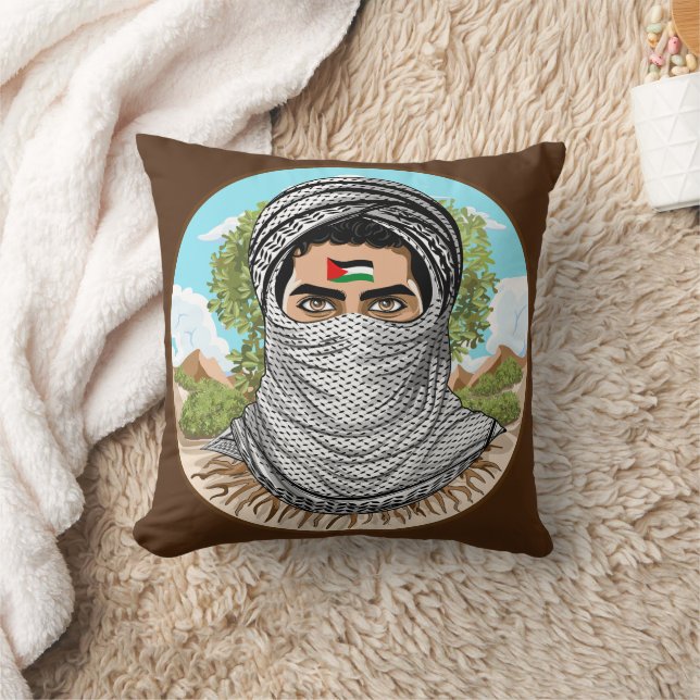 Palestine Freedom Fighter Portrait Cushion (Blanket)