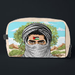 Palestine Freedom Fighter Portrait Dopp Kit<br><div class="desc">Freedom fighter Palestine Youth in homeland background with olive tree and sunny hills - Original Vector illustration Round Logo isolated on white,  design Copyright BluedarkArt TheChameleonArt</div>