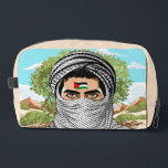 Palestine Freedom Fighter Portrait Dopp Kit<br><div class="desc">Freedom fighter Palestine Youth in homeland background with olive tree and sunny hills - Original Vector illustration Round Logo isolated on white,  design Copyright BluedarkArt TheChameleonArt</div>