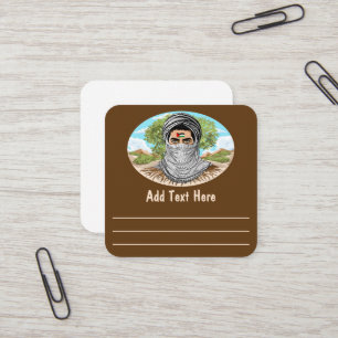 Palestine Freedom Fighter Portrait Square Business Card