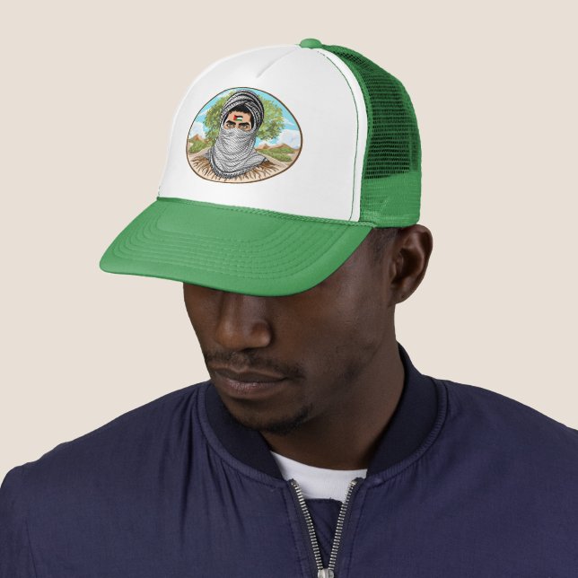 Palestine Freedom Fighter Portrait Trucker Hat (In Situ)
