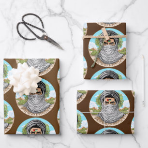 Palestine Freedom Fighter Portrait Wrapping Paper Sheet