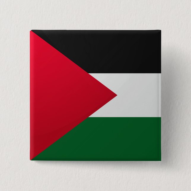 Palestine Glossy Square Flag 15 Cm Square Badge (Front)