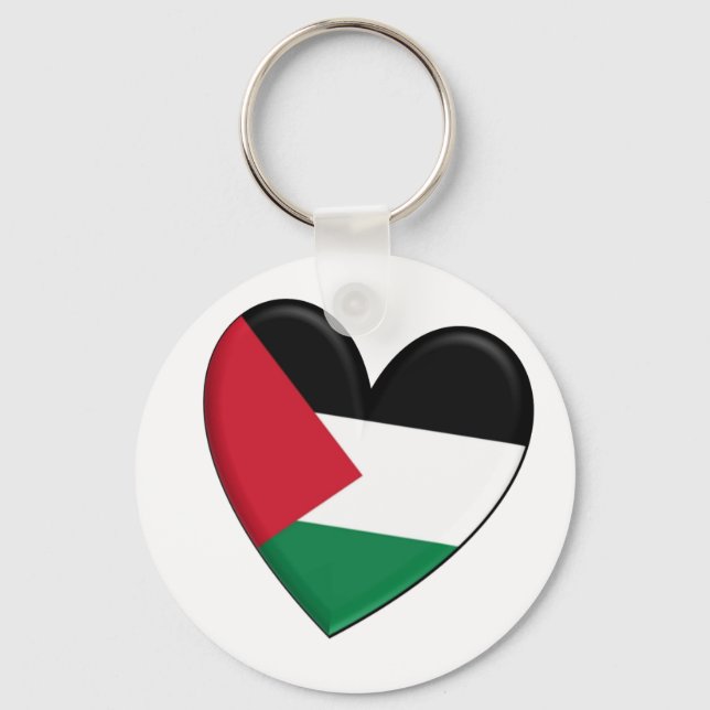 Palestine Heart Flag Key Ring (Front)