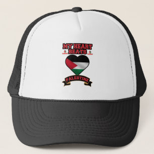 Palestine Heart Flag Love Support Freedom Pride Trucker Hat