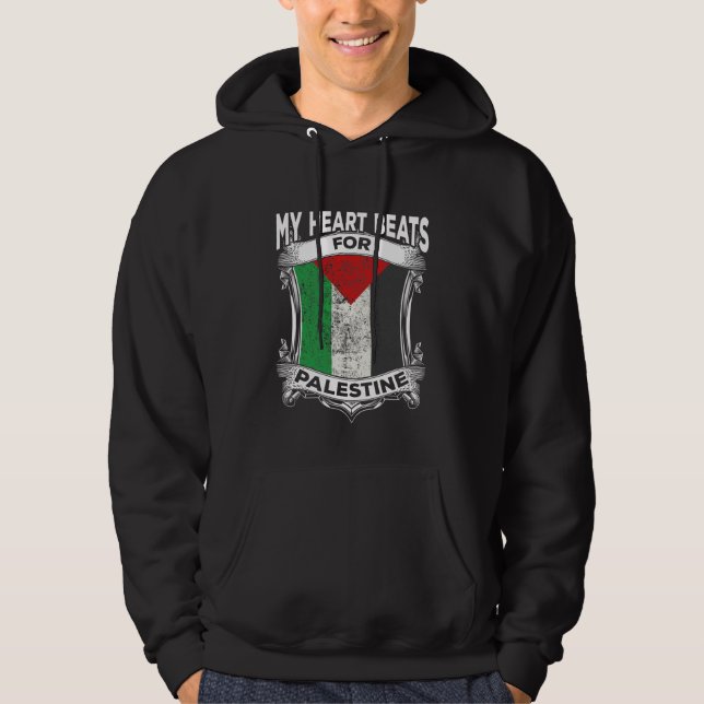 Palestine Heart Gaza Peace Palestinian Roots Hoodie (Front)