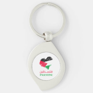 Palestine heart key ring