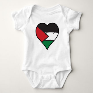 Palestine Heart Palestinian Flag Baby Bodysuit