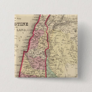 Palestine, Jerusalem Map by Mitchell 15 Cm Square Badge