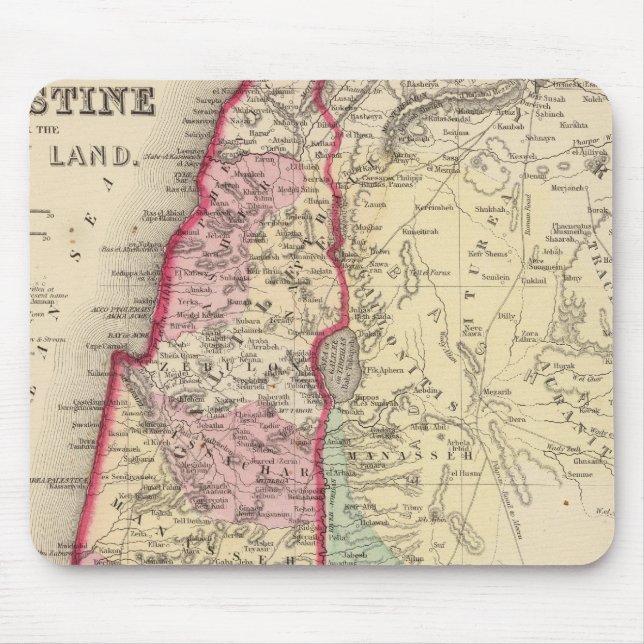 Palestine, Jerusalem Map by Mitchell Mouse Pad (Front)