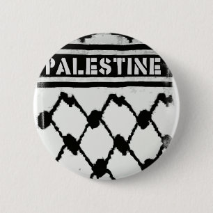 Palestine Keffiyah 6 Cm Round Badge