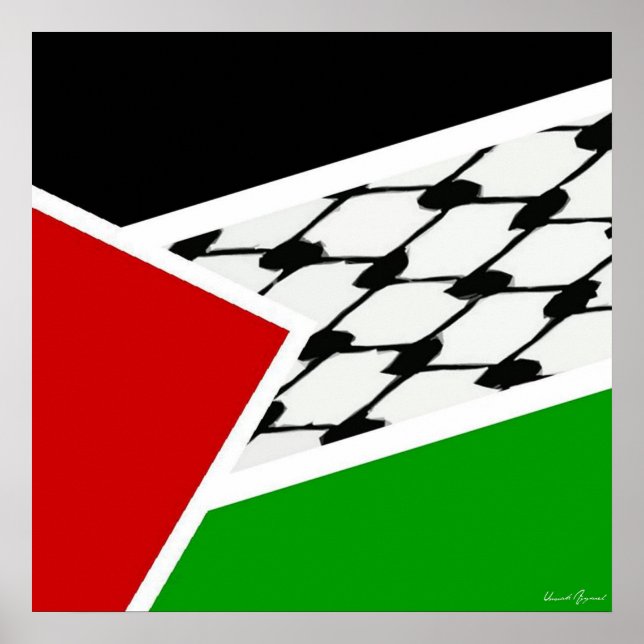Palestine Keffiyah Flag Poster (Front)